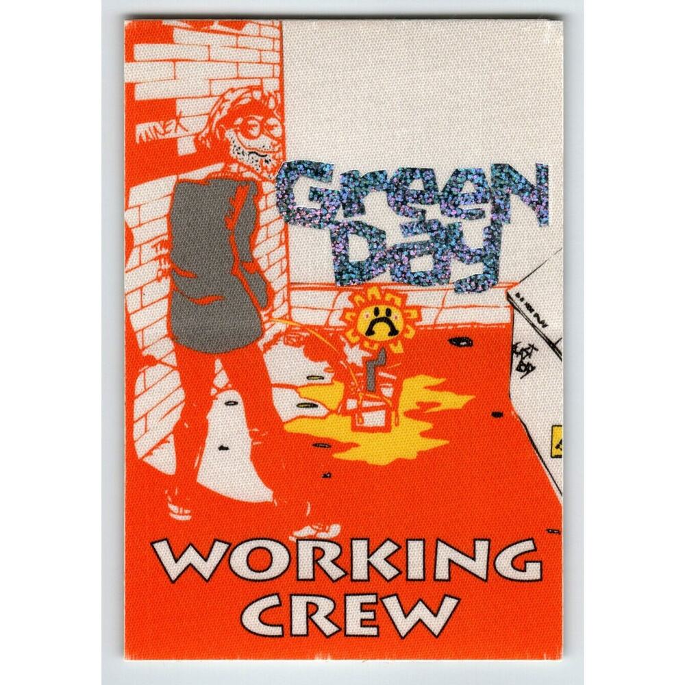 Green Day Backstage Pass Fabric Cloth 1994 Dookie Tour Working Crew Punk Rock